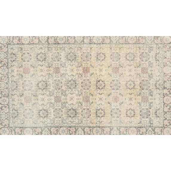 Ahgly Company Indoor Rectangle Traditional Light French Beige Brown Persian Area Rugs, 2' x 4'