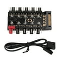 thumbnail image 2 of PC Chassis Fan Hub CPU Cooling Hub 10 Port 12V 4 Pin Fan PWM Hub, CPU Cooling Fan Hub for Computer Motherboard, 2 of 7