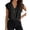 Black, variant on Women's V Neck Chiffon Blouses Cap Sleeve Shirts Casual Loose Work Office Solid Tops