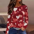 thumbnail image 2 of CAIXIA Women'S Long Sleeve Tops Valentines Valentine's Day Graphic Pullover for Women Long Sleeve Heart Print Casual T-Shirt Top Comfortable Fit, 2 of 5