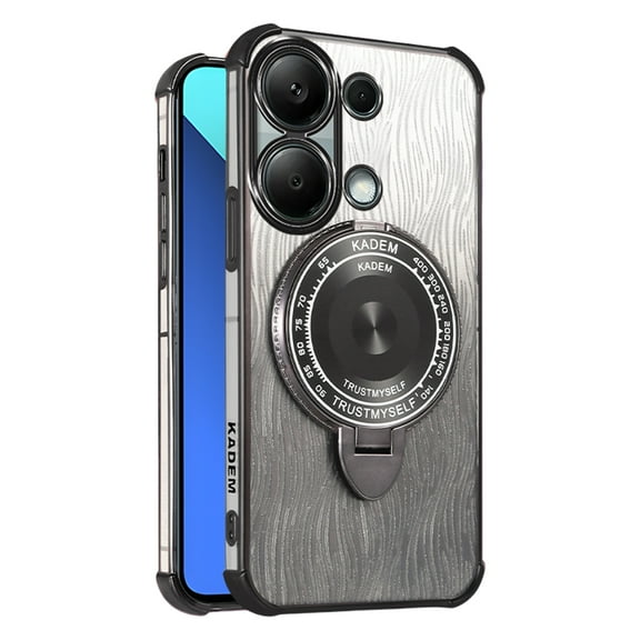 Kickstand Case for Redmi Note 13 4G Cover Soft TPU Silicone Phone Case with Luxury Magnetic Mirror Stand Shell for Women Men Anti-Fall Protective Cover Compatible with Redmi Note 13 4G Case