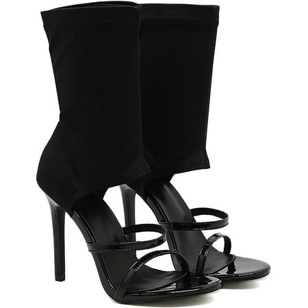 

Women s Stretchy Cloth High Top Two Strapy Stiletto Gladiator Sandals Sexy Open Toe High Heel Summer Elastic Ankle Boot Sandals For Summer Dress Wedding Party Daily Wear Shoes