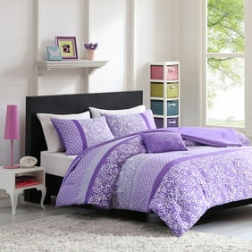Mizone Girls 4 Piece Comforter Set Purple Full Queen Girls