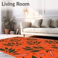 thumbnail image 2 of ODIKA 5'x7' Machine Washable Non-Slip Area Rug, Winterberry Vine with Peppermint Twist Design High Traffic Rug, Orange, 612795, 2 of 7