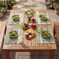 thumbnail image 5 of Sm:)e Wheat Ear Army Green Farmhouse Woven Placemats Set of 4,12x18 Inch, Seasonal Holiday Rustic Kitchen Dining Table Decoration for Home Party Decor, 5 of 6