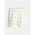 thumbnail image 5 of No Boundaries Sleepwear Cotton Boxer Shorts, 3'' Inseam, Women’s, 5 of 5