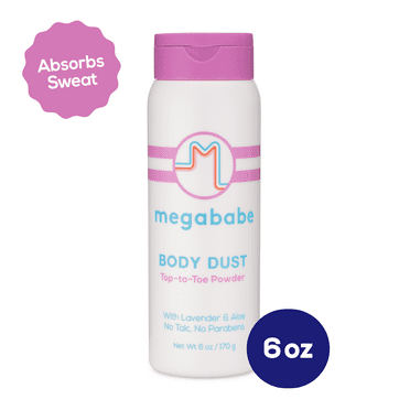 Megababe Body Dust Sweat-Absorbing Powder, Talc-Free, Lavender & Aloe, 6 oz