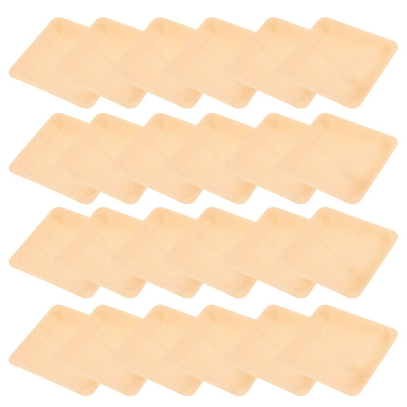 MLINS 50pcs Square Disposable Wooden Plate Party Plates Tableware for Wedding Restaurant Picnic Birthday 140x140mm