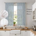 thumbnail image 2 of Sky Blue Plaid Sheer Curtains 63 Inch Length 2 Panels Set, Farmhouse Buffalo Checkered Gingham Voile Window Treatment Rod Pocket Curtains Sheers Drapes for Bedroom/Living Room/Kitchen 52x"63"x2, 2 of 8