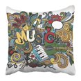 thumbnail image 1 of RYLABLUE Drawn Abstract Music Collage with Musical Instruments Hand Drawing Doodle Acoustic Band Bass Beat Pillowcase 16x16 inch, 1 of 1