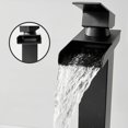 thumbnail image 2 of Grifo mezclador de cascada para lavabo alto, negro mate, rectangular, ajustable, cuadrado, para lavabo de encimera, mezclador para lavabo de mano, acero inoxidable, antioxidante, sin plomo, 2 of 5