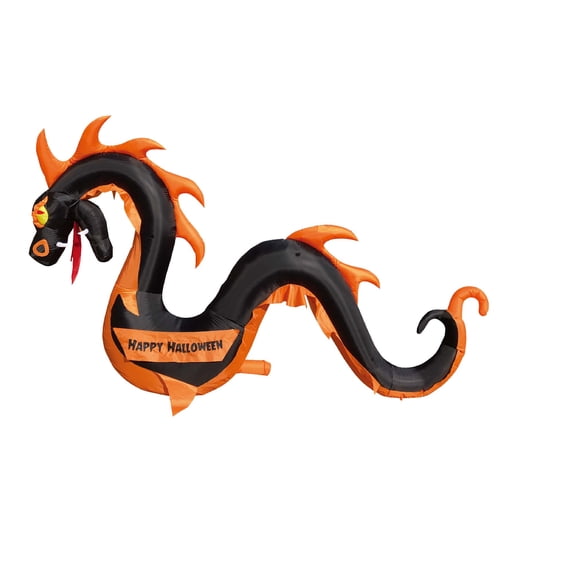 11' Air Blown Inflatable BLACK Serpent Snake Dragon