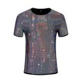 thumbnail image 5 of INSPIRE CHIC Men's T-Shirts Sequin Short Sleeve Crew Neck Nightclub Party T-Shirts M Silver, 5 of 6