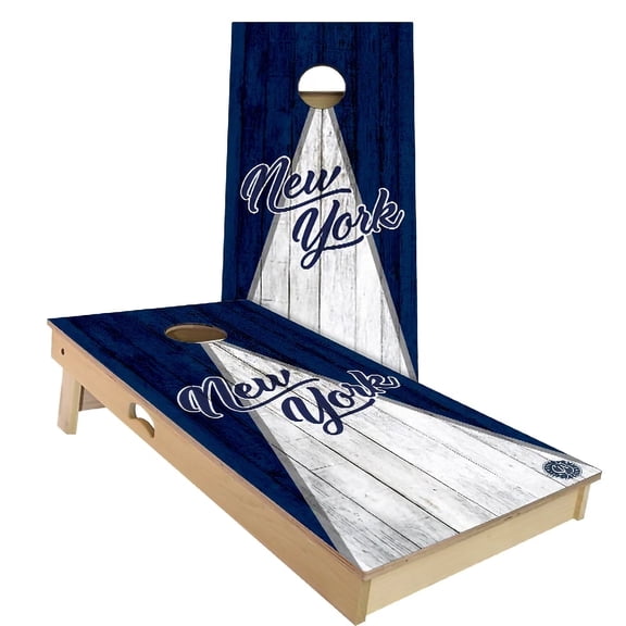 Skip's Garage | New York Triangle Cornhole Board Set | Includes Boards & Bags | Choose Your Size & Accessories
