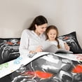 thumbnail image 5 of Gaming Comforter Set - Gamer Comforter Twin Bedding Sets , Gothic Skull Skeleton Ghost Spider Design Black and White Gamer Room Decor, 5 of 7