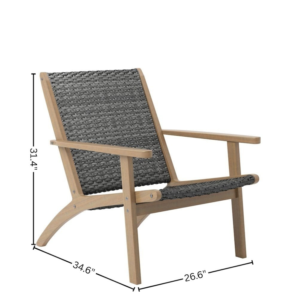Outdoor Escape Gray Club Chairs Set of 2, Comfy Patio Chair for Outdoor Seating