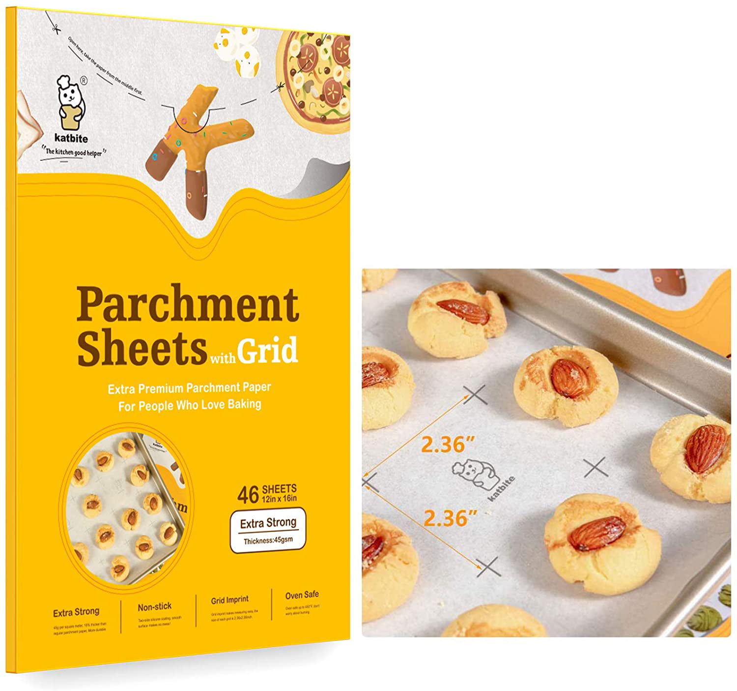 Baking Parchment Sheets Box of 30 Pop-up Sheets 16.5 x 14.5 Inch.