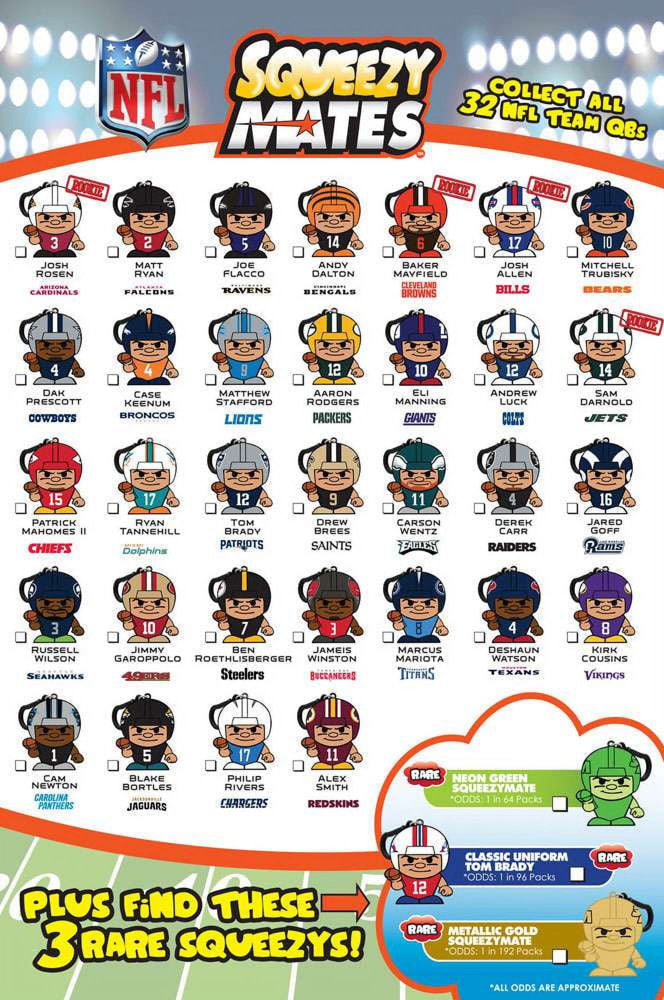 NFL Quarterback Series Squeezy Mates Mystery Pack