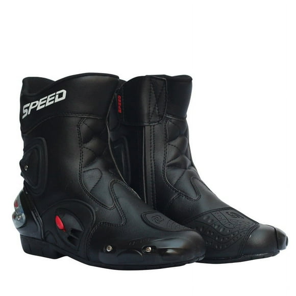 Chaussures de Course Moto pour Hommes Bottes en Cuir Moto Motocross Tout-Terrain