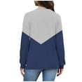 thumbnail image 4 of Pounoo Floral Colorblock Boho Tops for Women Striped V Neck Plus Size Clothes for Women Tunics Fall Casual Pullover Loose Fit Basic Tshirt Gift, 4 of 7