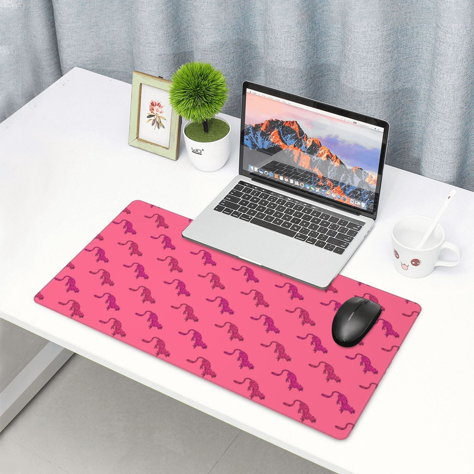 Kdxio Leopard Print Print Large Gaming Mouse Pad,Non-Slip Base,Water Resist Keyboard Pad for Gamer,Office & Home,29.5 x 15.8 in