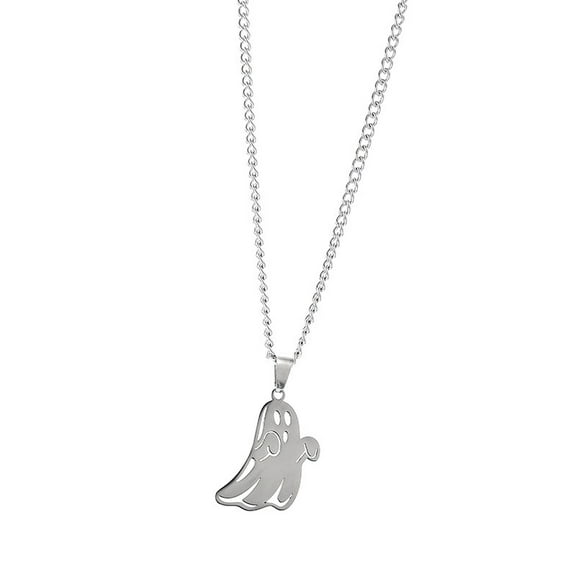 Tiny Cute Ghost Necklace Halloween Funny Jewelry