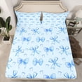 thumbnail image 2 of Feelyou Vintage Princess Bow Full Size Sheets, Blue Bowknot Theme Bed Sheets, 4 Pieces, 2 of 7