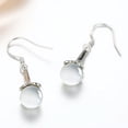 thumbnail image 3 of UDIYO Elegant Women Round Faux Opal Inlaid Flower Dangle Hook Earrings Jewelry Gift, 3 of 7