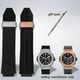 thumbnail image 2 of Correa De Reloj Para Hublot Big Bang Silicona 25 * 19 Mm Correa De Reloj Impermeable Para Hombres Accesorios De Reloj De Cadena Pulsera De Goma-Azul A Negro, 2 of 4