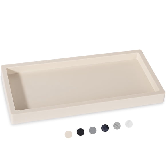Bandeja de baño Heagoale, jabonera de silicona, soporte para esponja, color beige