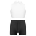 thumbnail image 1 of TSSOE Kids Girls Sleeveless Crop Tank Top with Shorts UV Protection Rashguard Swimsuit Bathing Suit Ivory&Black 12, 1 of 7