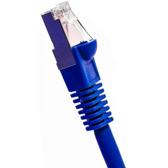 Cat5E Shielded Ethernet Patch Cable Blue 50ft - Internet Cable Snagless Boot Network Wire - High Speed Ethernet Patch Cable 350MHz FTP Cord - 4 UTP 24AWG Stranded Pure Copper Wire