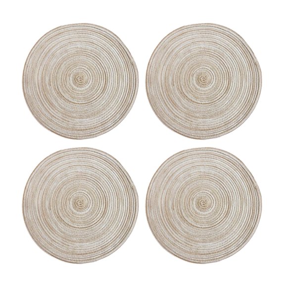 Kilougeis Hot Sale Fall Placemats Kitchen Mat Round Placemats Set of 4 Round Table Placemats Braided Cotton Place Mats 15 inch for Kitchen Dining Table Holiday Party