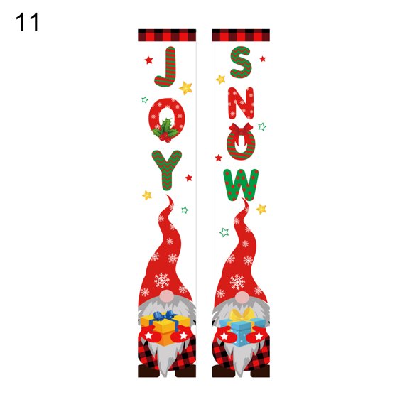 Christmas Porch Sign Decoration Christmas Hanging Banner with Santa Claus Deer Outdoor Xmas Banner Front Door Sign Banner for Indoor Outdoor Holiday Home Decoration