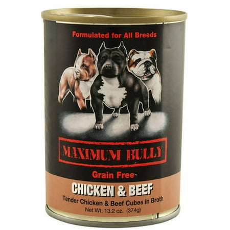 Maximum Bully Tender Chicken & Beef Cubes in Broth, 13.2 oz - Maximum Bully Chicken/Beef Cubes in Broth, (Best Dog Food For Bullies)