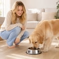 thumbnail image 4 of Stainless Steel Non Tip Dog Bowl,Pet Food and Water Bowl with Slip Resistant Rubber Base,Easy Clean Metal Feeding Dish for Dogs and Cats,Gray, 4 of 6