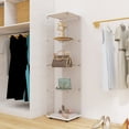 thumbnail image 4 of 4-Shelf Glass Display Cabinet with Glass Doors,Floor Standing Curio Bookshelf Collection Display Case for Living Room Bedroom Office,White, 4 of 6