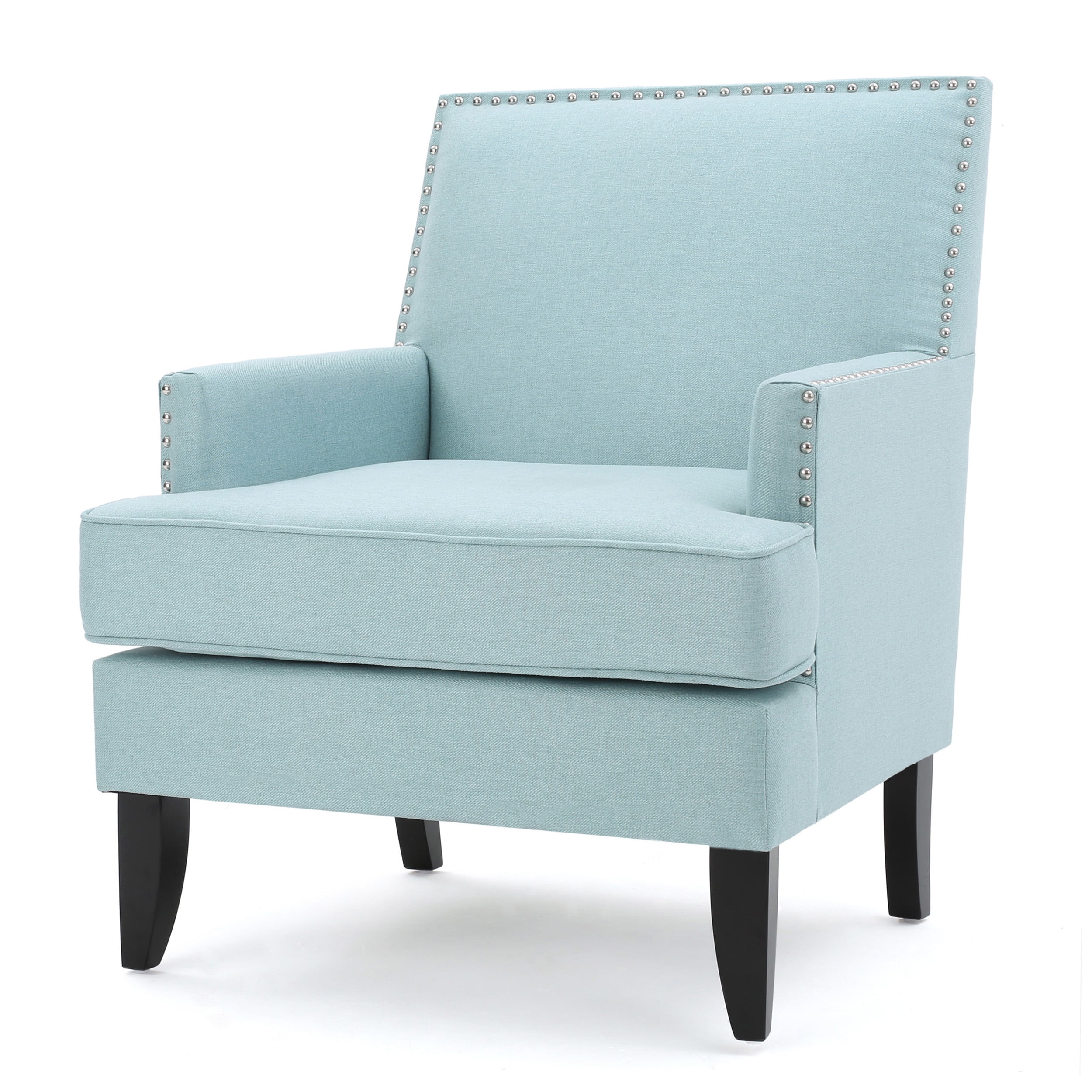 Rachel Fabric Club Chair, Light Blue