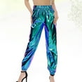 thumbnail image 5 of KAKOWELY 1 pantalón largo de estilo hip hop callejero, brillante, para ocio, deportivo, para mujer, elegante, holgado, transpirable, para niña y mujer., 5 of 5