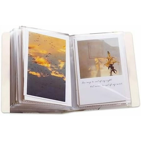 4x6 Photo Album Storage - Clear Cover, Holds 80 Pictures, for Photos, Postcards, Artwork, Wedding Journey Photo Book.