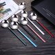 thumbnail image 3 of Nvzi Round Soup Spoon 4 Piece, Stainless Steel Bouillon Spoon，Black Gold, 3 of 5