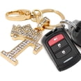 thumbnail image 5 of Sometheme Special Rhinestone Stud Initial Letter charm Keychain in Gold Tone, 5 of 5