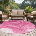 thumbnail image 4 of Pink Marble Round Area Rug 5Ft Washable Circle Rugs for Living Room Bedroom, Modern Ombre Abstract Fluid Aesthetic Art Non-Slip Carpet Floor Mats Indoor Outdoor Carpet Runner Aesthetic Home Decor, 4 of 8