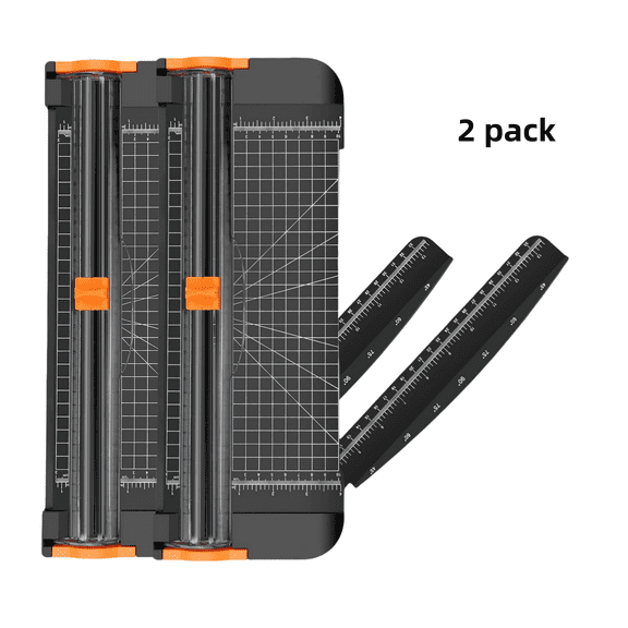 WLGJL Paper Cutter, 12 Inch Guillotine Paper Trimmer a4 with Automatic Security Safeguard and Side Ruler for Coupon, Craft Paper and Photos (Black)，2pack