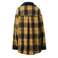 thumbnail image 5 of Letdown Women's Mid-Length Buffalo Plaid Shacket Jacket Long Sleeve Button Down Shirt Coat Tops with Pockets Fall Winter Fashion Shacket Coats (Gold,XXL), 5 of 8