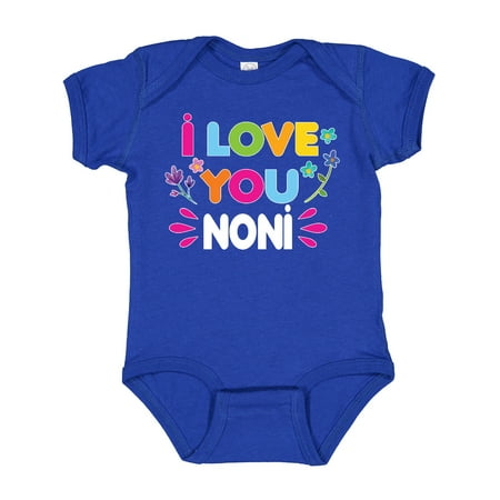 

Inktastic I Love You Noni with Flowers Girls Baby Bodysuit