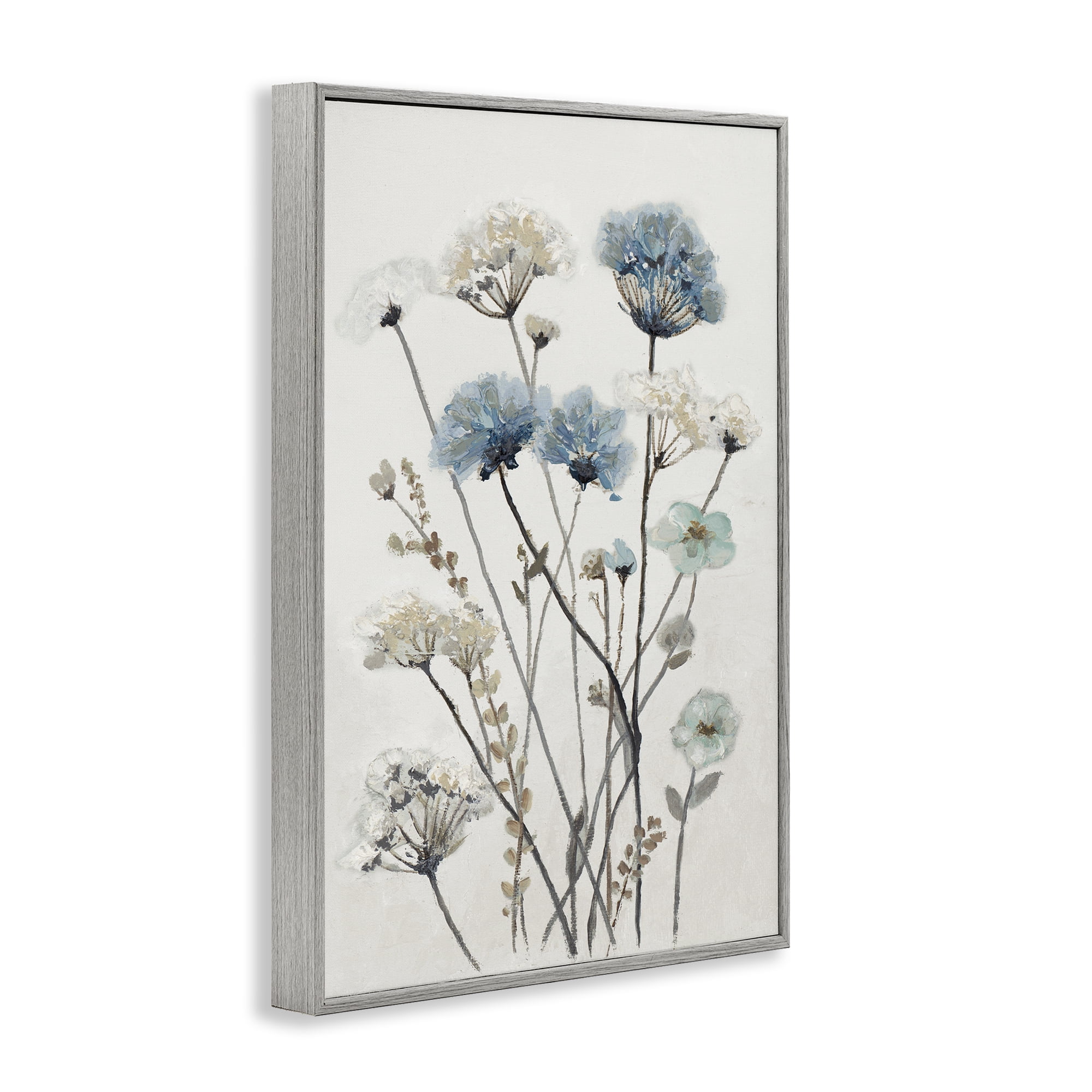 Stupell Industries Blue & Beige Garden Gray Framed Giclee Art, design by Patricia Pinto