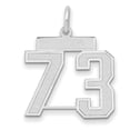 thumbnail image 2 of 14k White Gold WG Medium Satin Number 73 Charm Pendant, 2 of 3