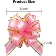 thumbnail image 2 of sxvblly 6 PCS Large Pull Bows 6 Inch Trimmed Striped Pink Bows for Gift Wrapping Wedding Basket Birthday Party Gift Boxes and Flower Decorations, 2 of 5
