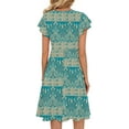 thumbnail image 3 of Fantaslook Women Summer Dresses V Neck Ruffle Sleeve Casual Flowy Sundresses Button Floral Midi Dress with Pockets, 3 of 8